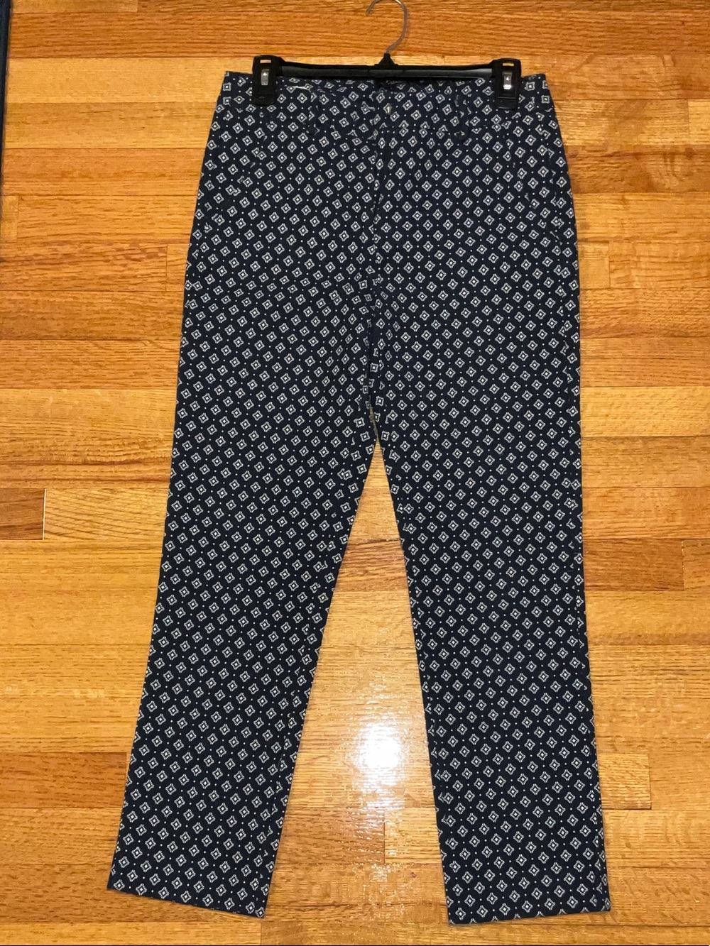 Weekend Max Mara Navy Diamond-Print Stretch Chinos